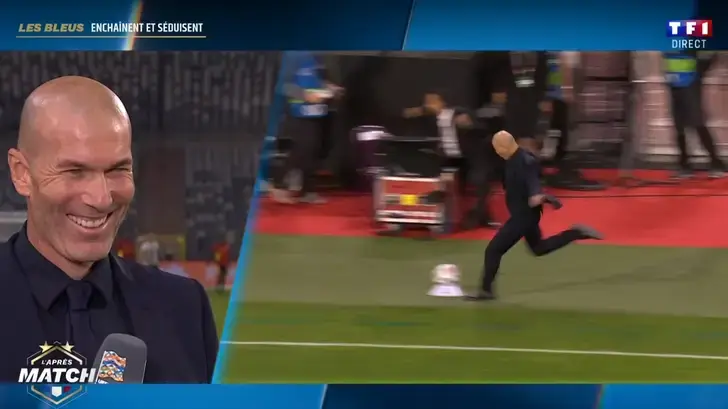 L’incroyable célébration de Zidane après le but d’Olise contre la Belgique
